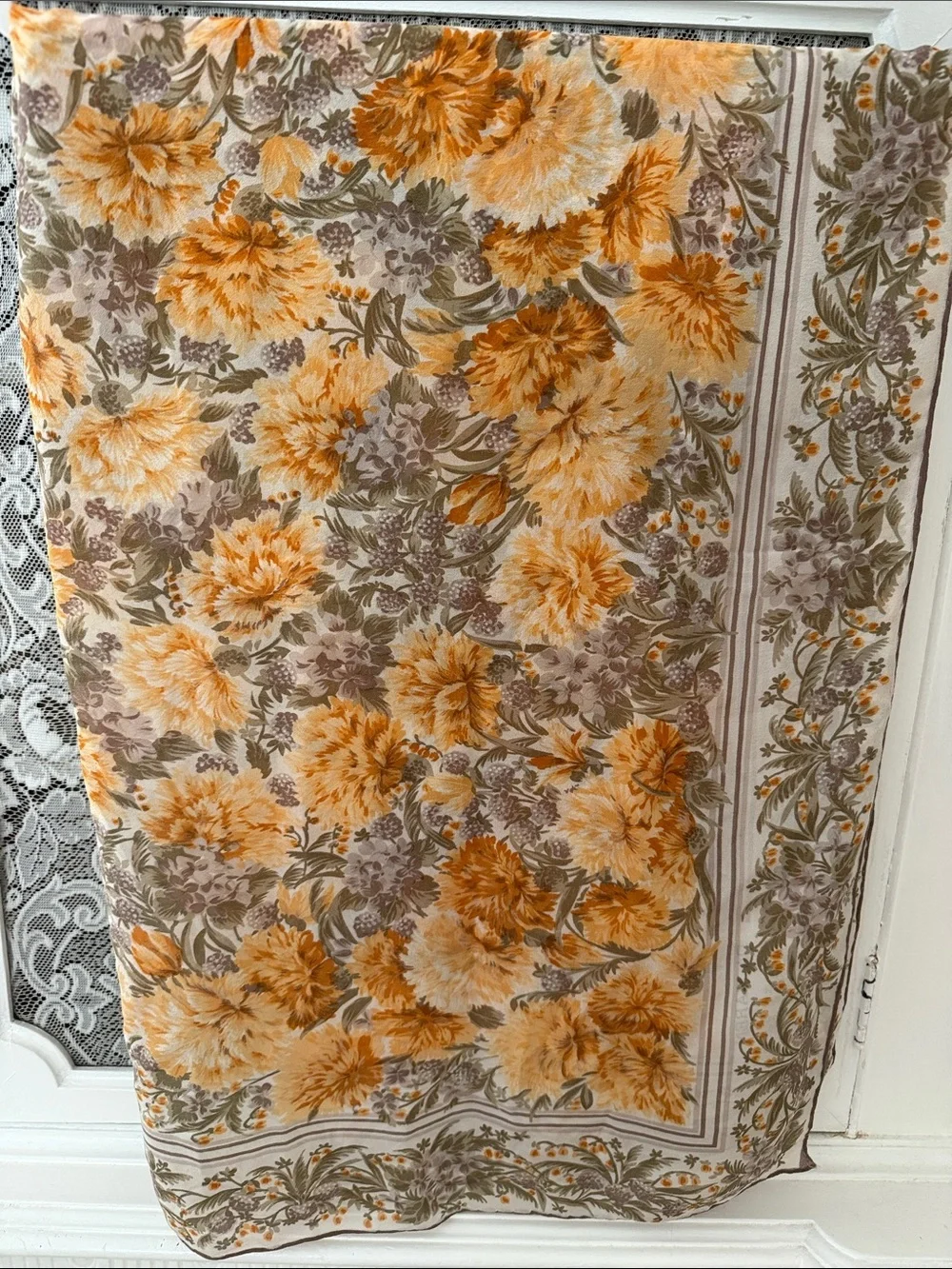 Vintage Da Maren Floral Silk Scarf